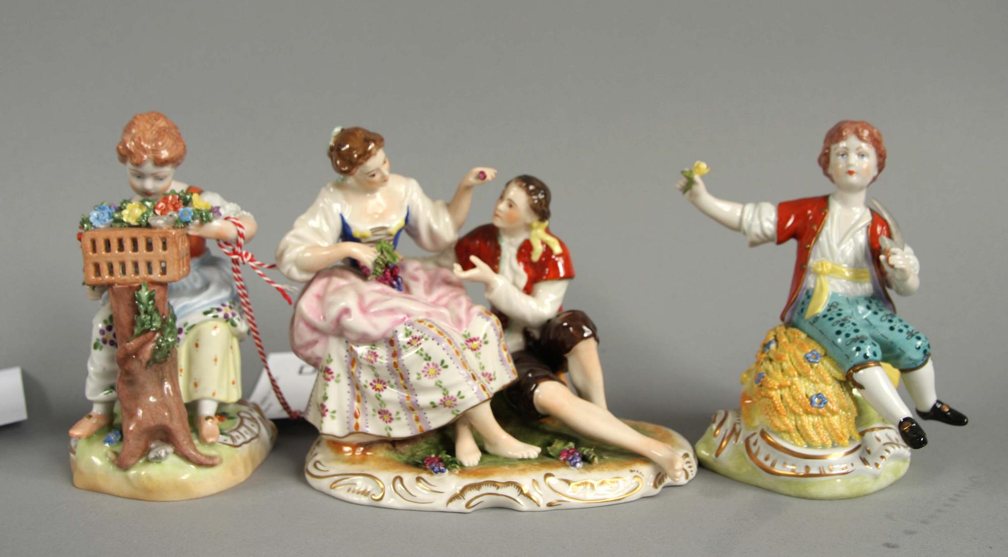 FIGURINER, 5+1 st. Porslin, Dresden mm.