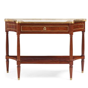 35. A Louis XVI console desserte by F. Schey (master in Paris 1777), late 18th century.