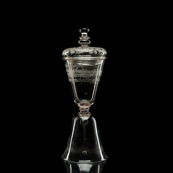 POKAL/BORDSPINGLA, glas. 1700-tal.