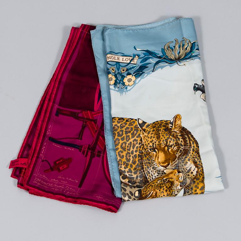HERMÈS Two Silk Scarves.