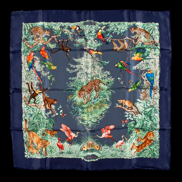 A silk scarf by Hermès, "Equateur".