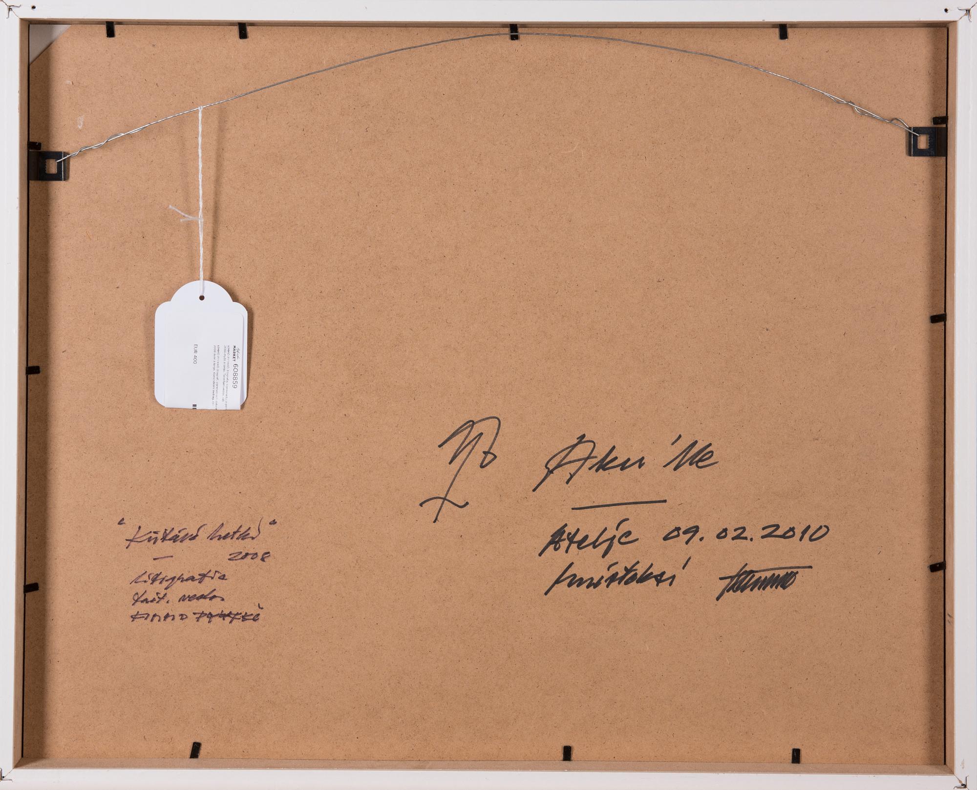 KIMMO PYYKKÖ, litografi, signerad och daterad 2008 även a tergo. Konstnärens avdrag.