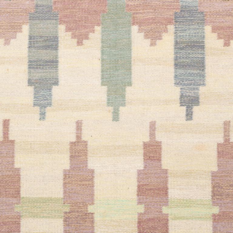 Judith Johansson, a carpet, 'Hallandsåsen', flat weave, c 281 x 218 cm, signed JJ.