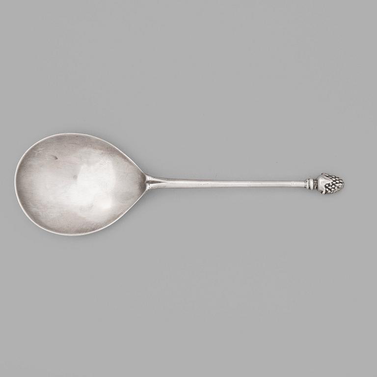 A Swedish 17th century silver spoon, mark of Friedrich Rossow, Stockholm (1654-1675(1686)).