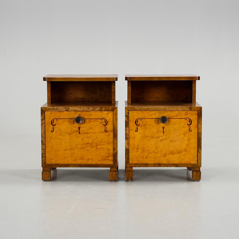 NATTDUKSBORD, ett par, art deco, 1930-/40-tal.