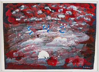 Ingegerd Möller, mixed media and collage. Signed.