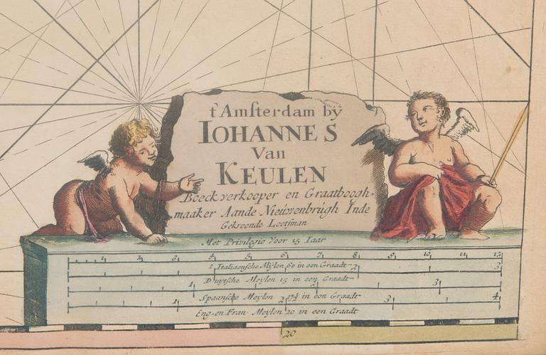 KARTTA, kuparipiirros, Johannes van Keulen, Amsterdam.