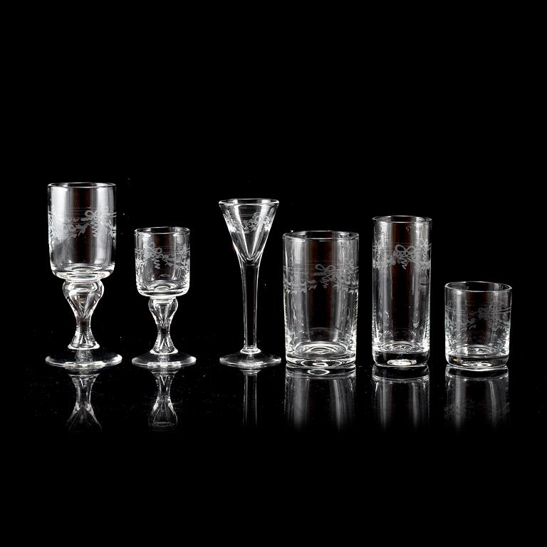 A 78-piece 'Antik' glass service from Reijmyre.