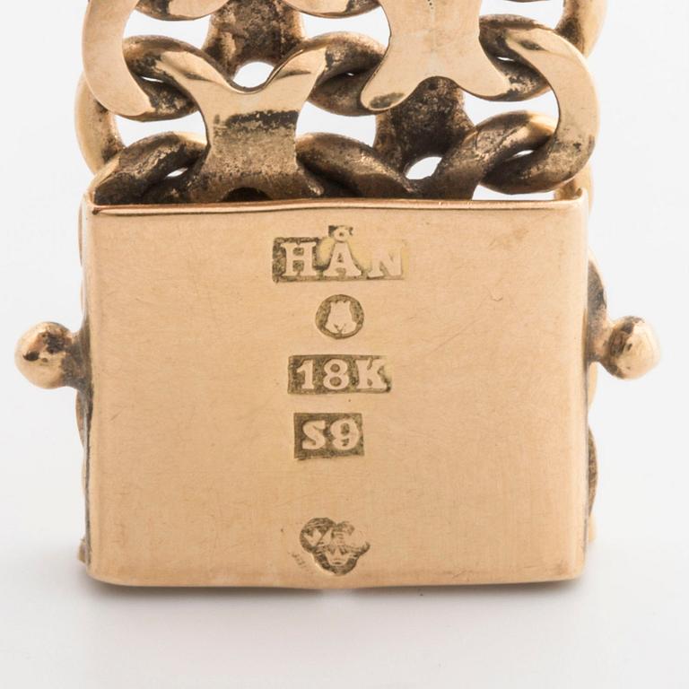 ARMBAND 18K guld bismarck-länk, 42,2 g, Stockholm 1968.