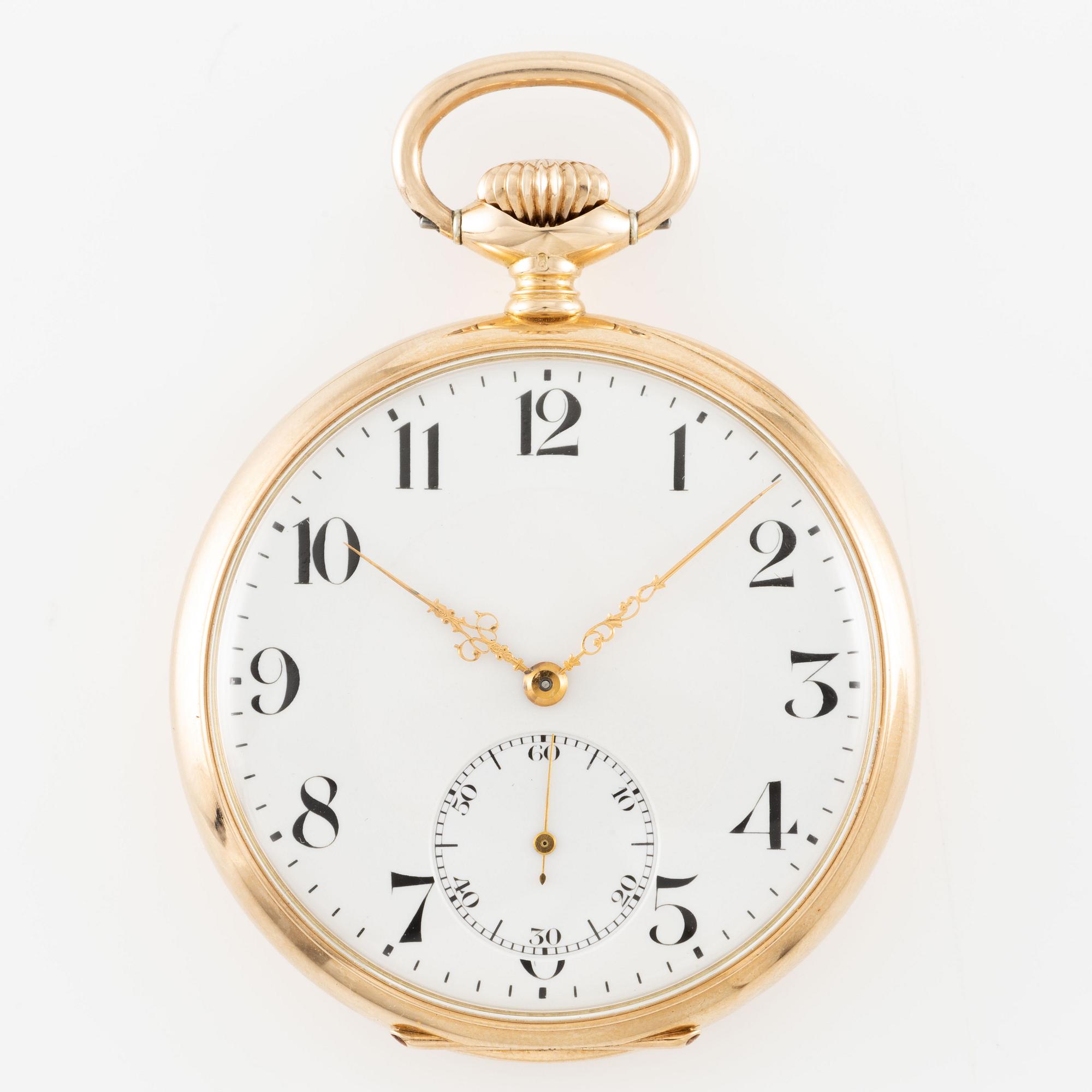 Pocket watch, Zenith, 14K gold, 50.5 mm.