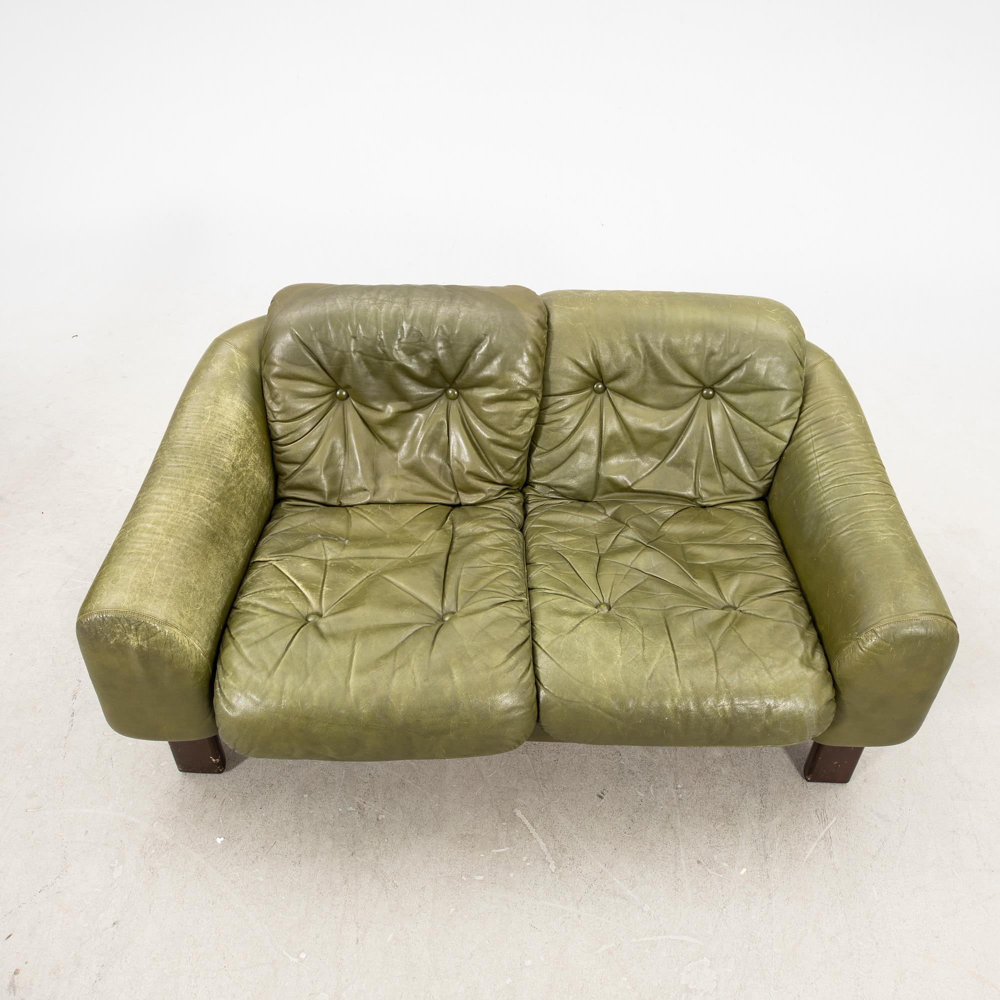 Two sofas, leather, 1970s.