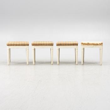 A set of four Gustavian stools, early 19th century.