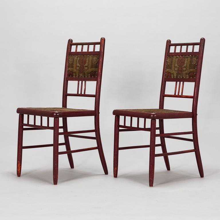 Four model 22 chairs. Suomen tuoli-, kalusto- ja sorvaustehdas, Jyväskylä & Muurame. 1910/20s.