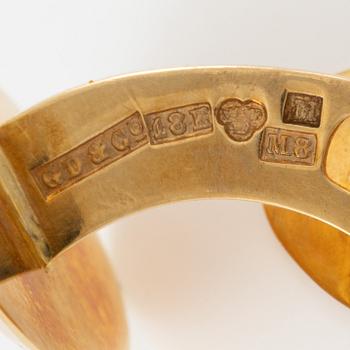 Manschettknappar, ett par, 18K guld, med monogram.