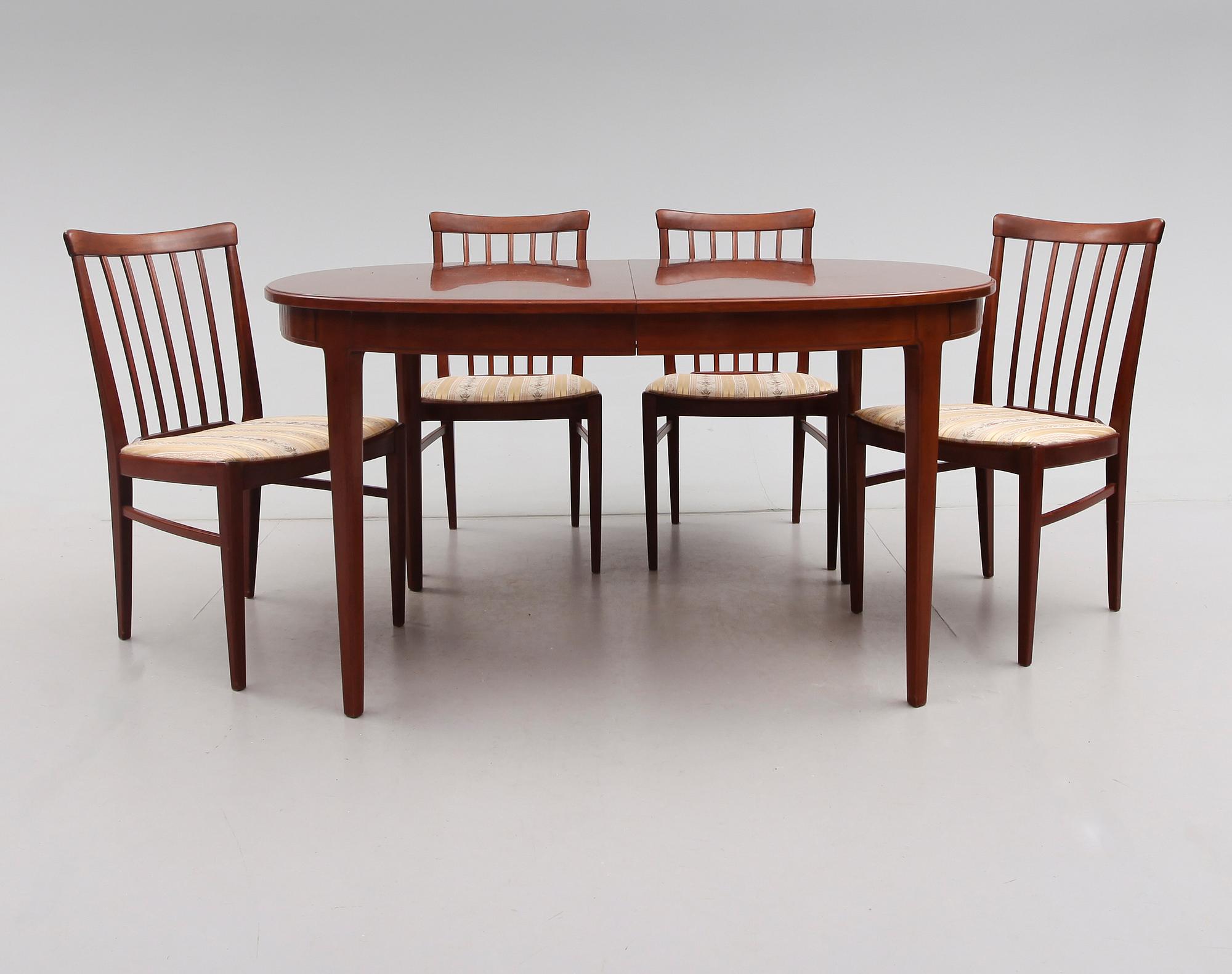 MATGRUPP, 5 delar, "Herrgården", Carl Malmsten, Bodafors, 1962.