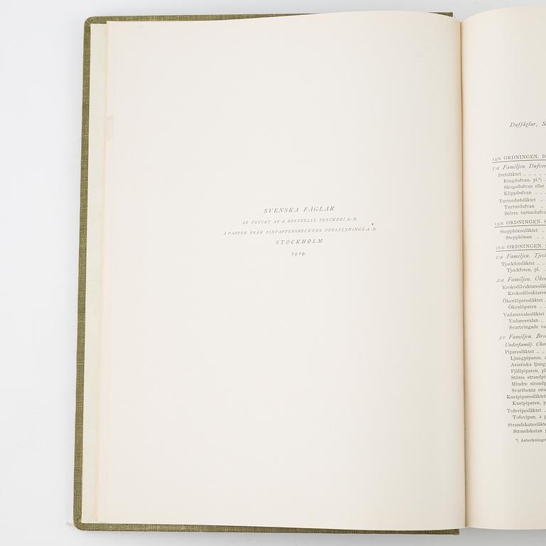 Bröderna von Wright, bokverk, 3 band, "Svenska fåglar", samt bokverk "Svenske foglarna" av Carl.J.Sundevall.