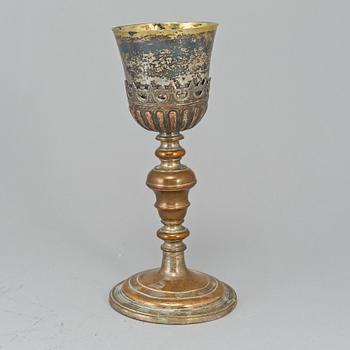 A silver plated cup, 19th century.
