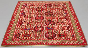 A BED COVER, flat weave, ca 183 x 134,5 cm, Scania  (Skåne) 1853.