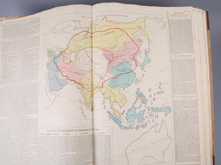 ATLAS, "Atlas Historique Chronologique Geographique et Genealogique" av M A Le Sage, Florens 1806.