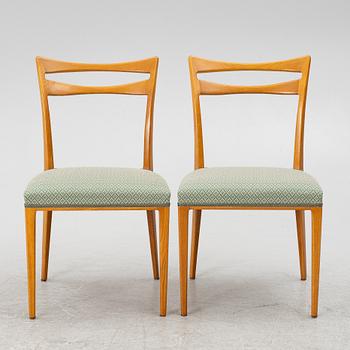 A dining table and four chairs, 1950s-60s.