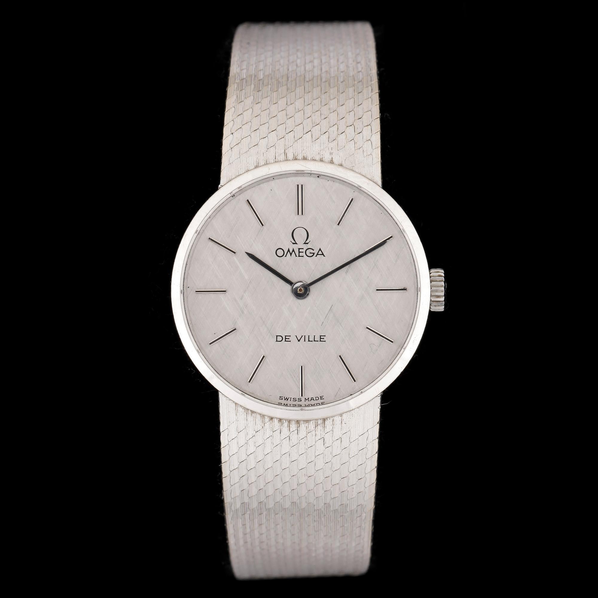 ARMBANDSUR, dam, Omega, DeVille, manuell, 18k vitguld. Vikt 46g.