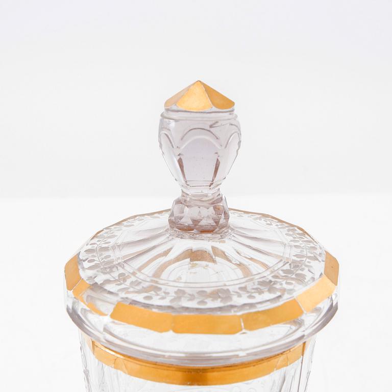 Cup with lid, possibly a pair of so-called well glasses from Germany, 19th century.