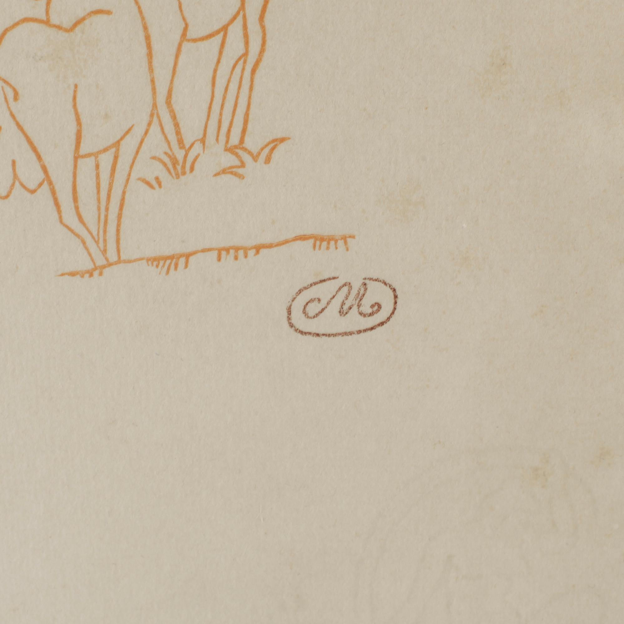 ARISTIDE MAILLOL, färgträsnitt, monogramsign i plåten.
