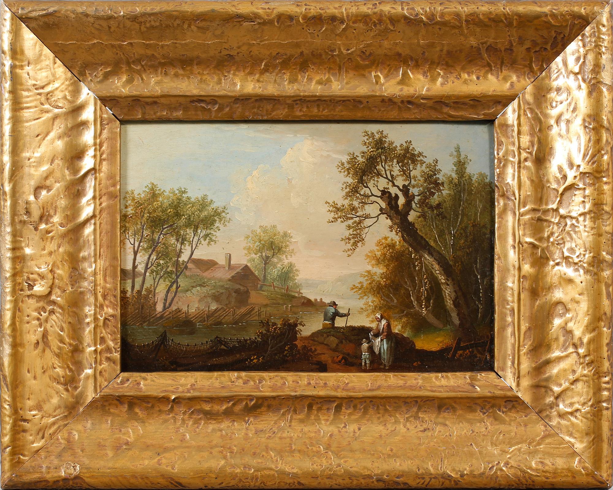 JOHAN PHILIP KORN, hans krets, olja på pannå.