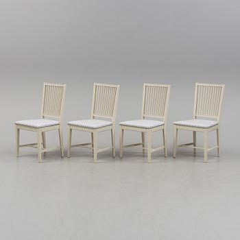 STOLAR, fyra stycken, gustaviansk stil, Leksand modell, 1900-talets slut.