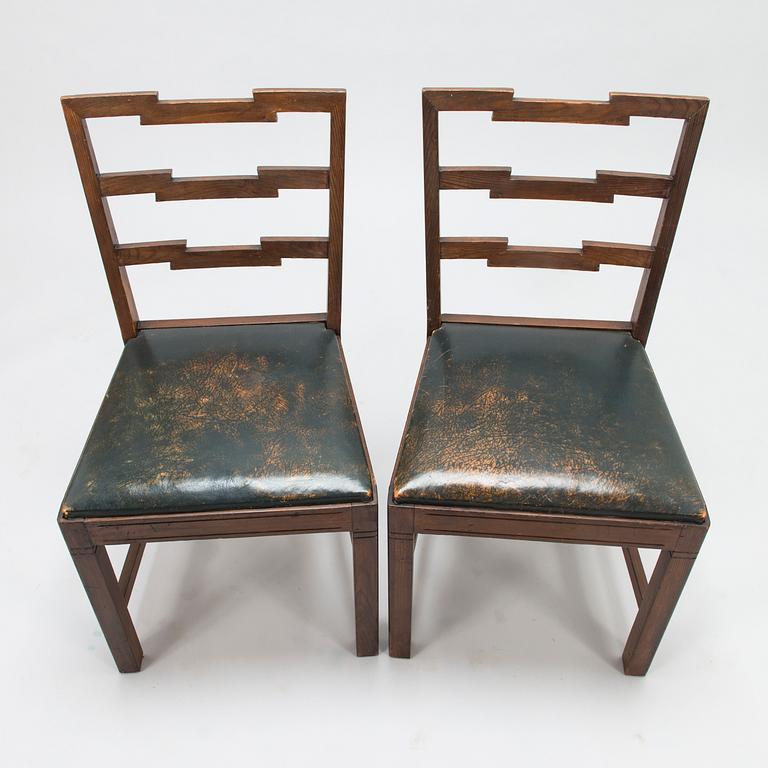 MIKKO S. NUPPONEN, a set of six 1930's 'Jukola' chairs for HMN Huonekaluliike Mikko Nupponen. Finland.