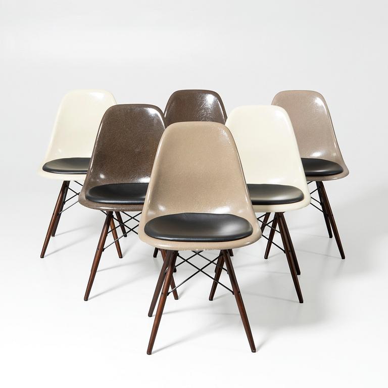 Charles & Ray Eames, stolar, 6 st, "DSW", Herman Miller, 1960-tal.
