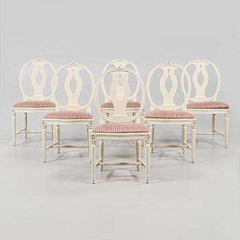 STOLAR, 6 st, gustaviansk stil, 1900-talets andra hälft.