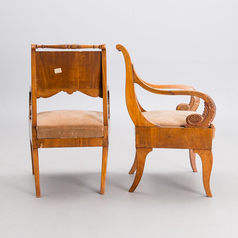 A PAIR OF RUSSIAN ARMCHAIRS, Nikolai I, first half of the 19th century.