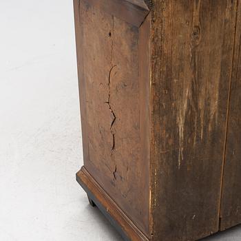 A burr alder, elm, and gilt-brass mounted late Baroque cabinet, first part of the 18th century.