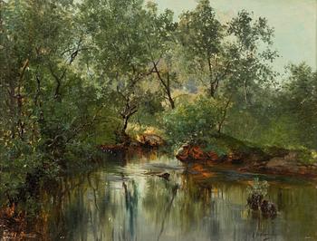 Josefina Holmlund, Forest Landscape with Stream.