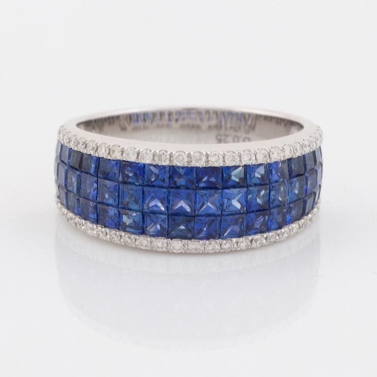 Sapphire and brilliant cut diamond ring.