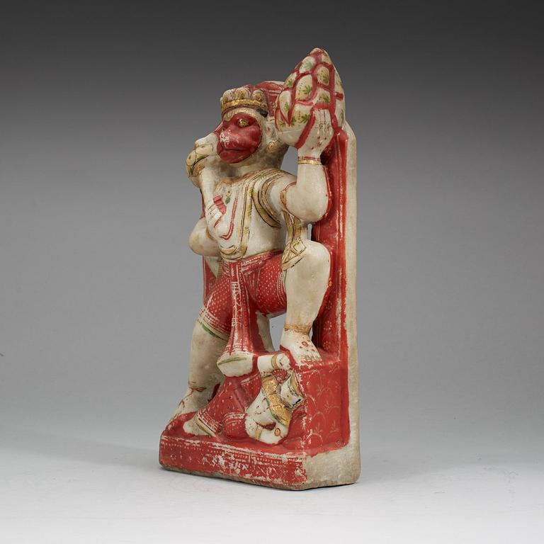 An alabaster sculpture of Hanuman, India, 19th Century.