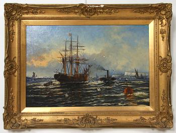 OKÄND KONSTNÄR, olja på duk, 1800/1900-tal.