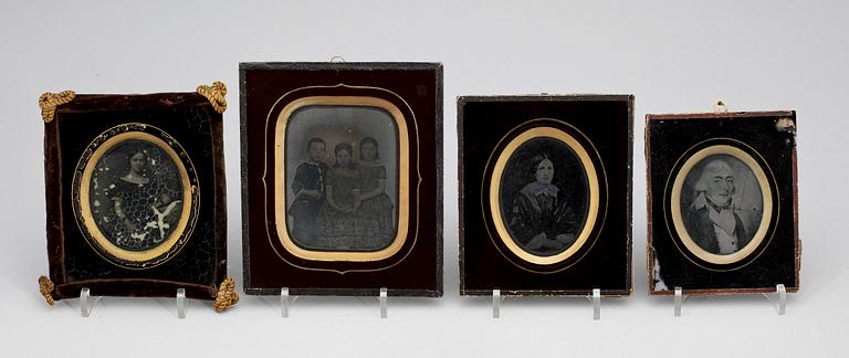 DAGUERROTYPIER, 4 st, 1800-tal.