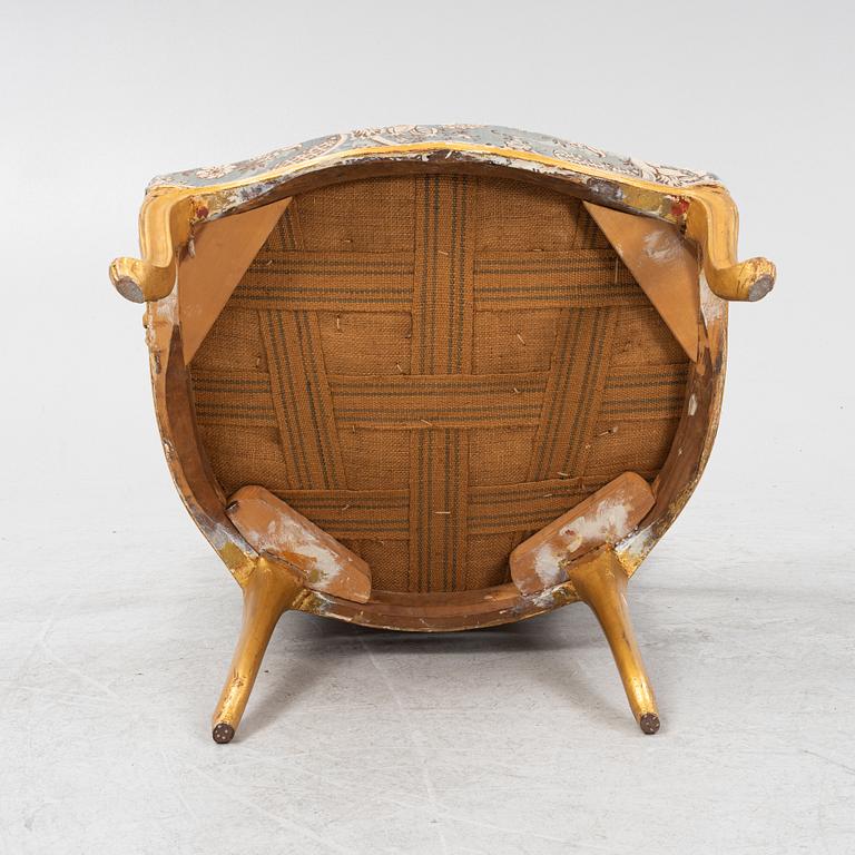 A rococo armchair, mid 18th Century.