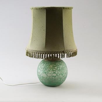 BORDSLAMPA, glas, 1900-talets mitt.