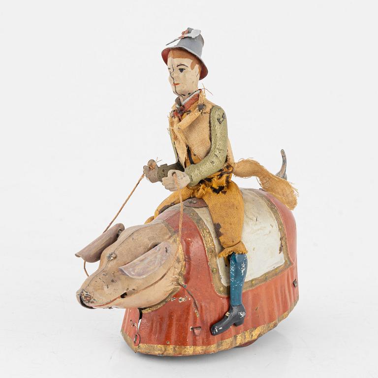 Lehmann, A tinplate 'Paddys dancing pig' Germany. In production 1903-35.