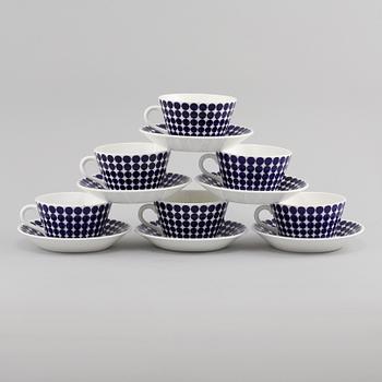 SERVISDELAR, 8 st, benporslin, "Adam", Stig Lindberg, Gustavsberg, tillverkningsår 1959-74.