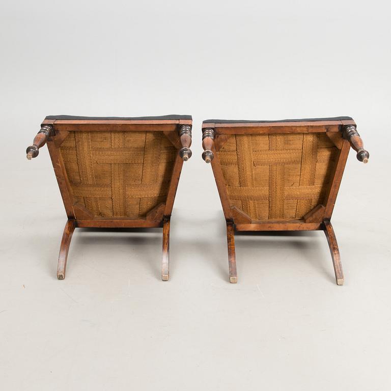 A pair of open armchairs, from Finland/ Sweden around 1860s.