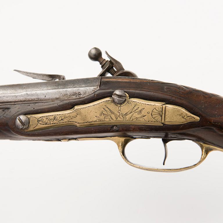 A French flintlock pistol, Tezenas Freconnet, first half of 18th Century.