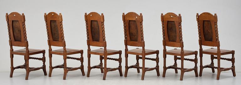 STOLAR, 6 st, barockstil, 1900-talets början.