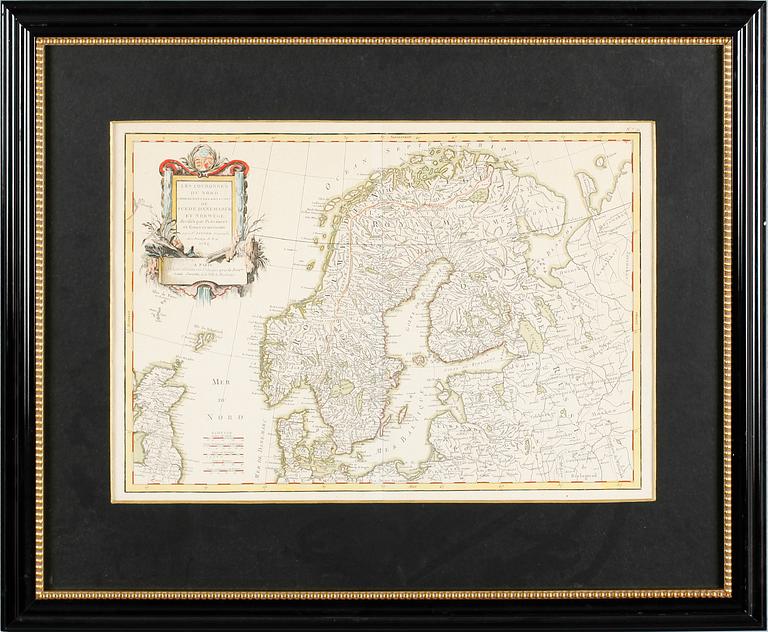 KOPPARSTICK, karta, kolorerad,  S Janvier, 1762.