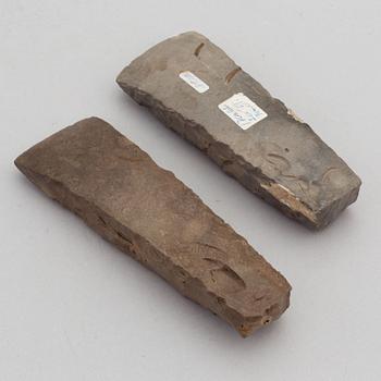 A set of two neolithic stoneaxes.