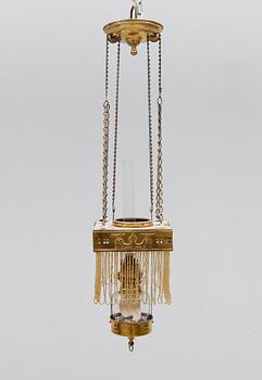 HÄNGFOTOGENLAMPA, tidigt 1900-tal, höjd ca 72 cm.