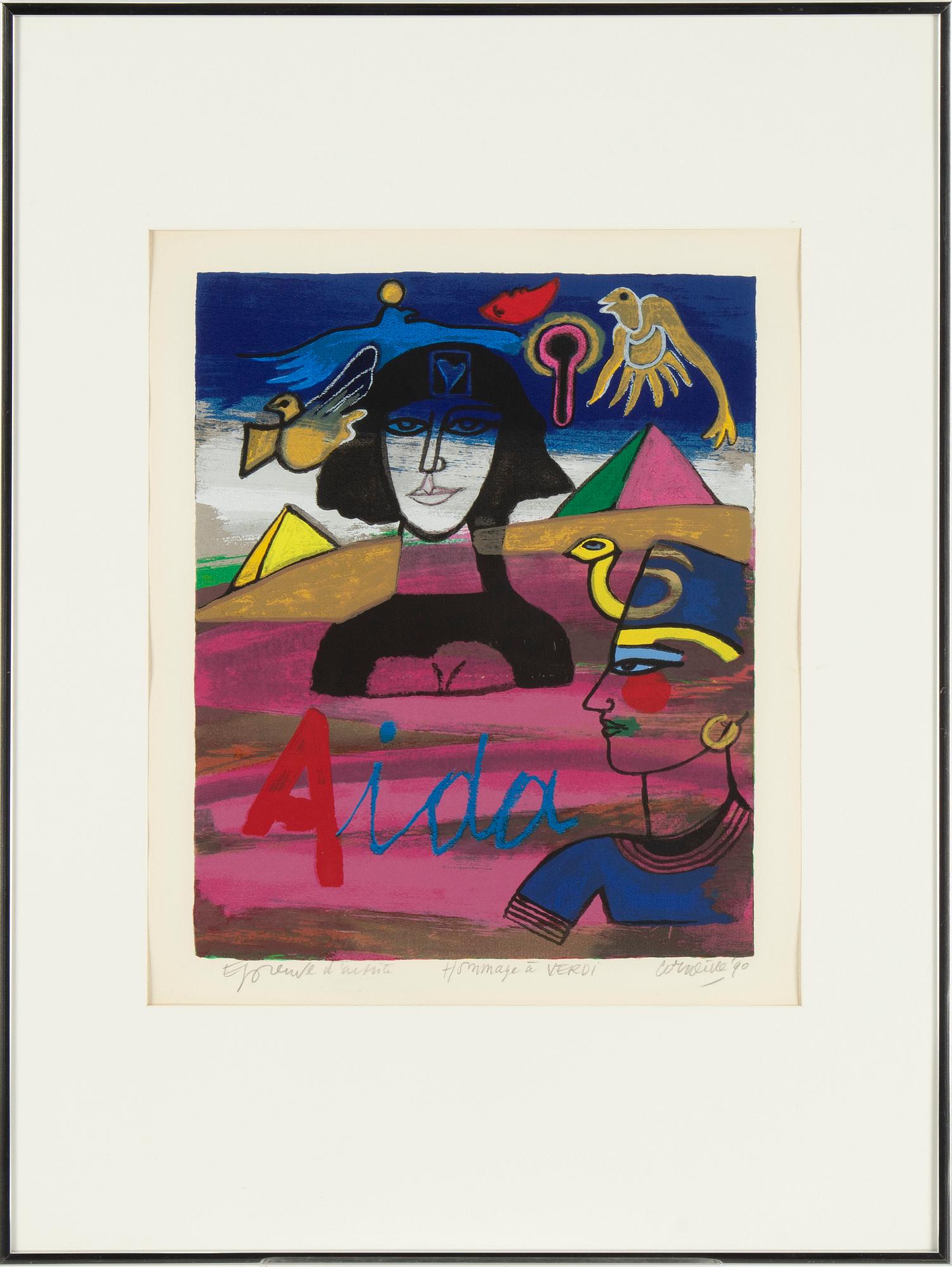 Beverloo Corneille, 12 silkscreen in colour, 1990, signed EA. "Hommage à Verdi".